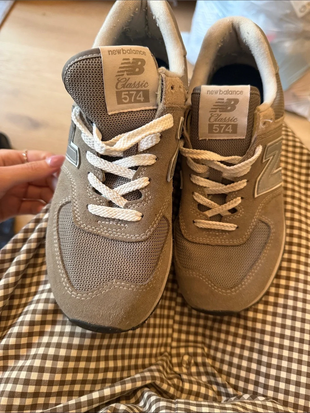 New Balance grey and light grey 574 Core sneakers
